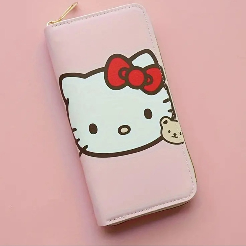 Sanrio Hello Kitty Trendy Wallet  Lightweight Leather Coin Card Organizer  Zip